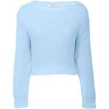 Light Blue Crop Jumper Cropped Jumper Light Blue Sweater Blue Long Sleeve Shirt