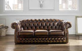 genuine leather chesterfield sofa