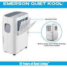 Emerson quiet kool air conditioners are a great way to stay comfortable. Emerson Quiet Kool 40 Pint Dehumidifier With Built In Vertical Pump Ead40ep1t