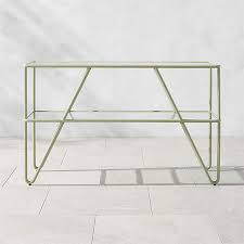 Green Metal Outdoor Console Table