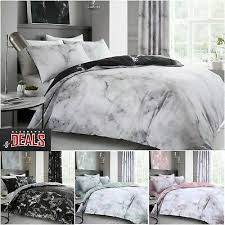 marble effect bed bedding set single