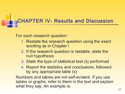 These research questions help the researcher to gather insights into the habits, dispositions, perceptions, and behaviors of research these types of questions are usually unfocused and often result in research biases that can negatively impact the outcomes of your systematic investigation. Discussing Results Thesis