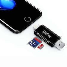 Difini Micro Sd Card Reader Tf Memory Card Camera Reader Adapter Lightning Connector External Storage Memory Expansion Compatible Iphone Ipad Android Phones Mac Pc 3 In 1 Black By Difini Topaz Electronics Exportation