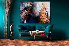 Oil Painting Elephant Canvas Pastel