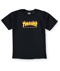 Thrasher Boys Flame Logo T Shirt