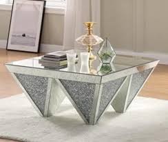 Faux marble block coffee table. Acme Furniture Noralie Coffee Table In Mirrored Faux Diamonds 84900