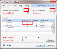 Is It Possible To Change The Account Format For The Chart Of