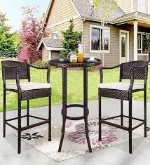 Outdoor Bar Chair Table Set With