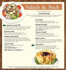 salads such menu around the clock