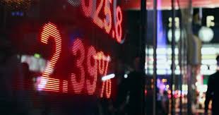 Stock Chart Display In Street In Hong Kong China Stock Footage