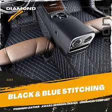 black and blue sching car mats set