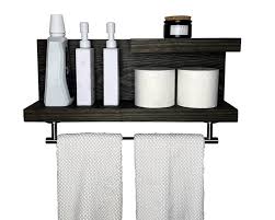 Bathroom Shelf With Modern Towel Bar