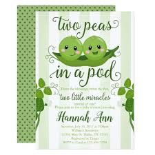 Two Peas In A Pod Baby Shower Invitation Sweet Pea