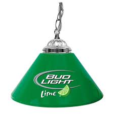 Trademark Global Bud Light Lime 14 In Single Shade Green And Silver Hanging Lamp