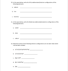 Electron configuration practice worksheet answer key : How To Find The Unabbreviated Electron Configuration