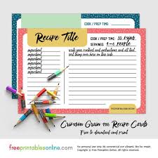 Crimson Grain Printable 4x6 Recipe Cards Free Printables Online