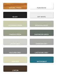 colour chart and paint information