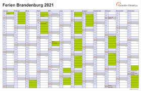 Übersicht über die schulferien 2021; Ferien Brandenburg 2021 Ferienkalender Zum Ausdrucken