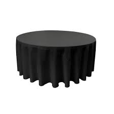 la linen 120 in black polyester poplin round tablecloth
