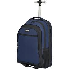 wrangler 19 in blue rolling backpack w
