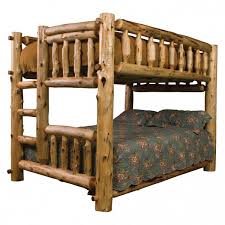 Cedar Log Bunk Bed Queen Over Queen
