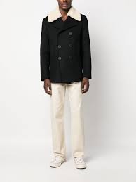 Sandro Shearling Collar Double Ted