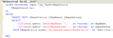 ado net datatable as xml parameter to