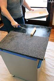 A sleek looking countertop is enough to make or break any kitchen, but not everyone has the budget or time to make a mess and start renovating. Update Laminate Countertops With Paint Using Rustoleum Countertop Transformations Blue I Style
