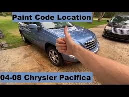 Paint Code Location Chrysler Pacifica