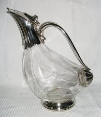 Funky Glass Silverplate Duck Decanter