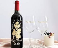 Customized Red Wine Portrait Engraving