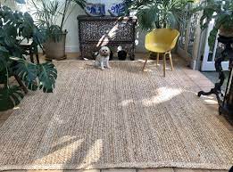 jute rug thick braided plain new made