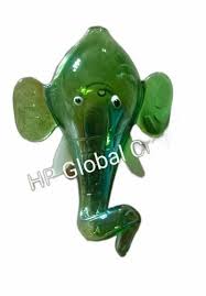 Green Elephant Face Shape Glass Smoking