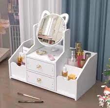 table mirror storage makeup box with