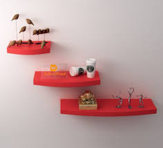 Curved Floating Wall Shelves Set