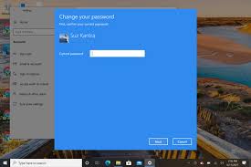 how to change your windows 10 pword