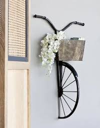 Black Metal Cycle Basket Wall Decor
