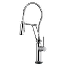 single handle articulating kitchen faucet