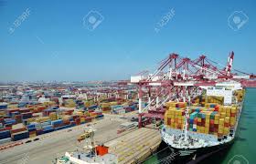 China Qingdao Port Container Terminal Stock Photo, Picture And Royalty Free Image. Image 33622262.