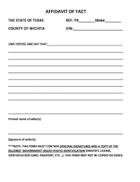 affidavit of fact texas form fill out
