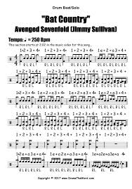 Bat Country Avenged Sevenfold Solo Free Pdf Drum Chart