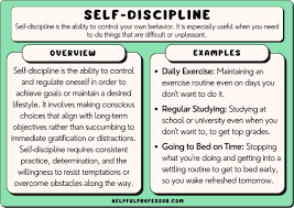 30 self discipline exles 2024