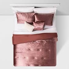 rose gold and grey bedroom