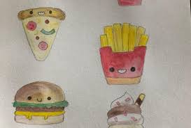 how to draw cute kawaii cartoon food