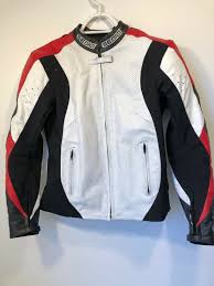 Women Black White Red Cont Sedici Perforated Motorcycle