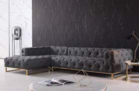 divani casa willa modern grey fabric