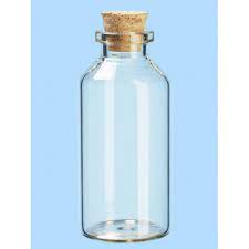 mini glass bottle with cork lid 32x70mm