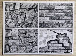 Brick Wall Drawing Texture Sketch