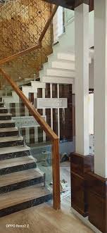Wooden Handle Glass Railings For Home