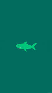 ak02 little small cute shark green minimal